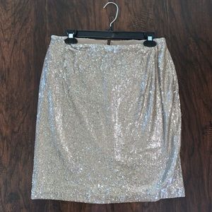 White House Black Market Gold Sequin Skirt 6